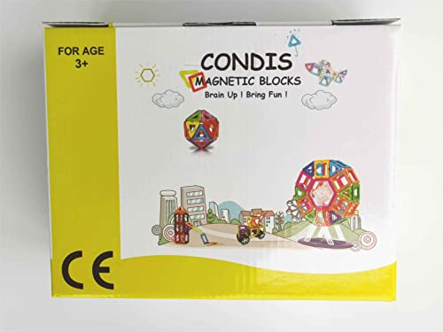 CONDIS 120 Piezas Bloques de Construcción Magnéticos, Juguetes Niños de 3 4 5 6 7 8 Años Juegos Educativos Viaje Juego de Imanes magneticas para Niños Niñas Montessori Regalos