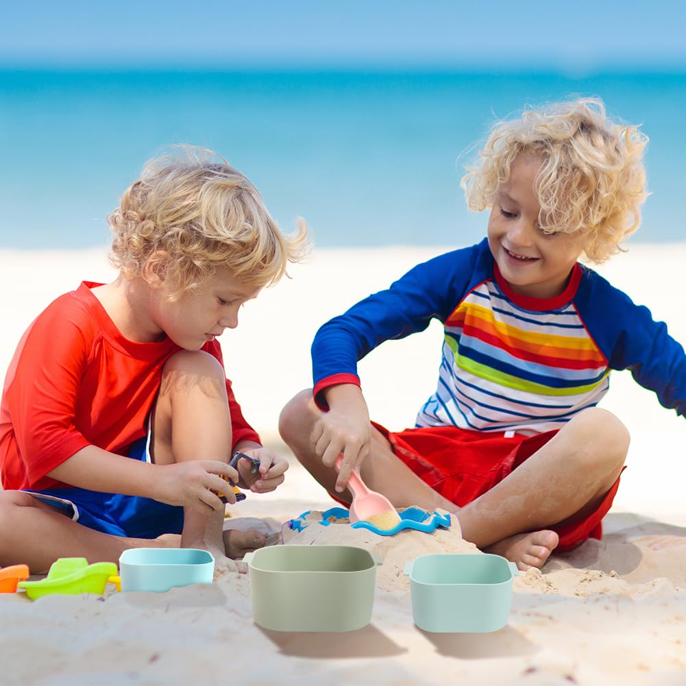 HOTUT Tazones Apilables de Silicona, 3 Piezas de Juguetes de Cuenco de Silicona Anidación, Juguetes Sensoriales para Niños, Accesorios Bandeja Sensorial, Juguetes Montessori para Niño y Niña