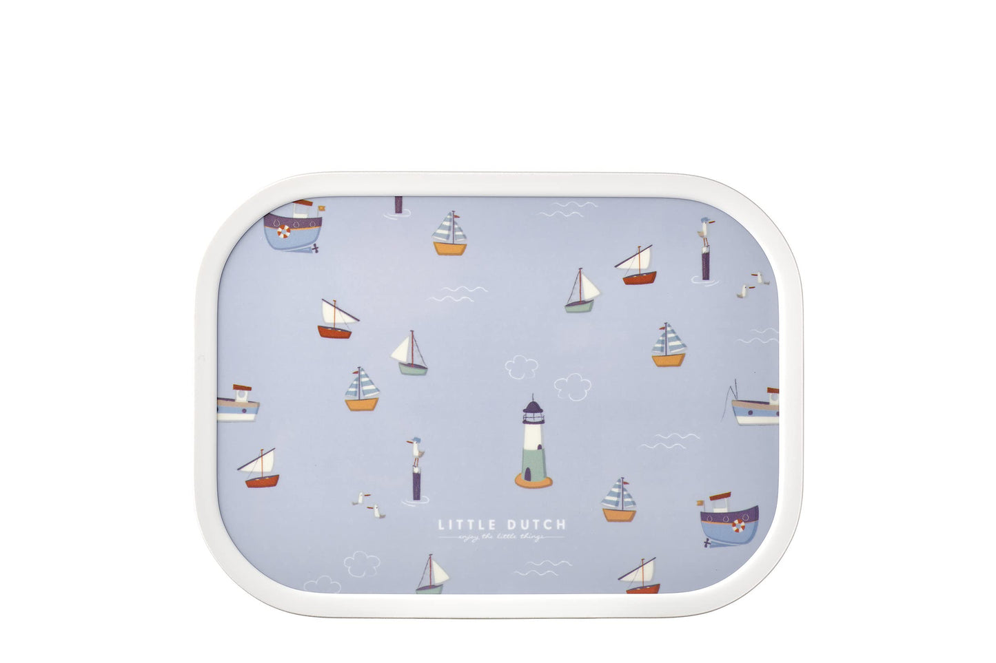 Mepal - Lunch Box Campus Little Dutch - Bento Lunch Box For Children - Lunch Box With Bento Compartment & Fork - Lunch Box With Clip Closure - BPA-free & Dishwasher Safe - 750 ml - Sailors Bay,