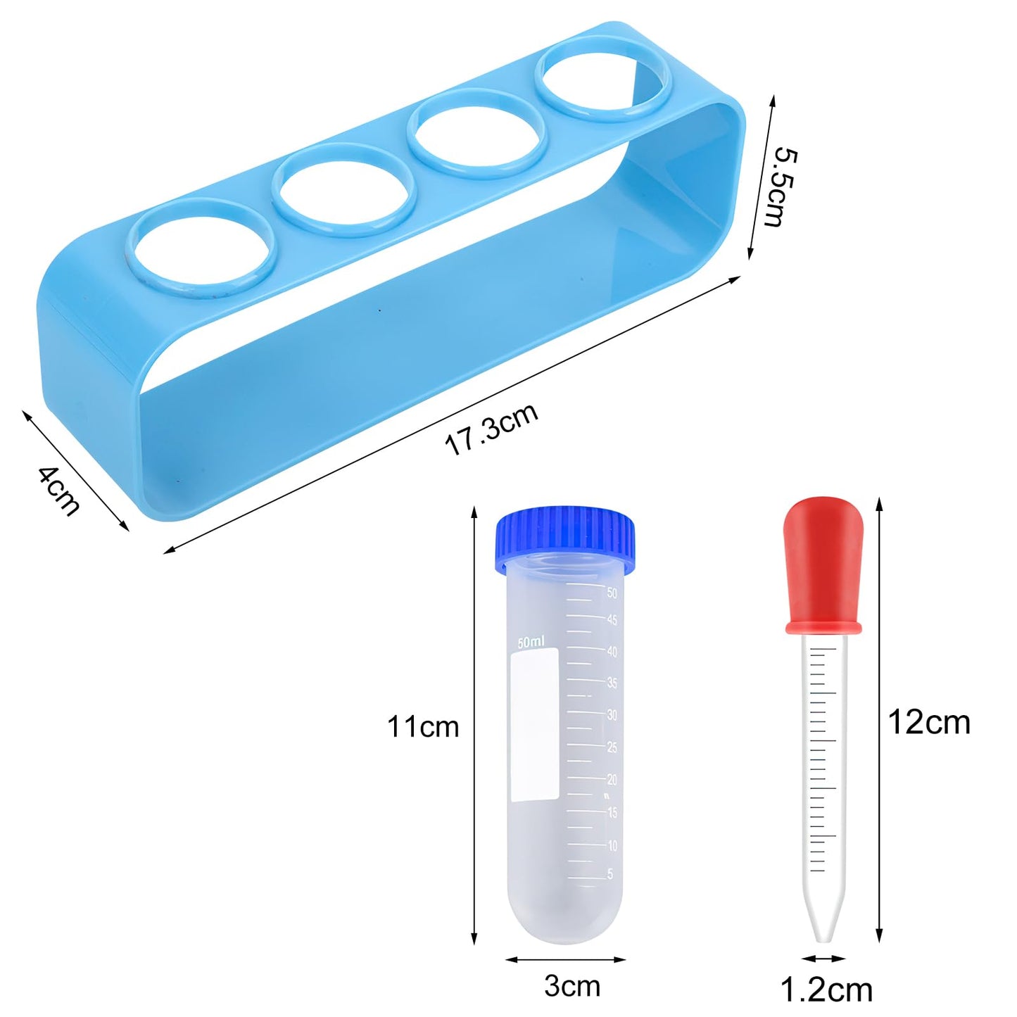 BRISKORE Tubos de Ensayo Niños, Tubos de Plástico Grandes con Soporte y Pipetas Cuentagotas para Experimentos Científicos Creativos, Juguetes Educativos, Kits de Cienciapara el Hogar