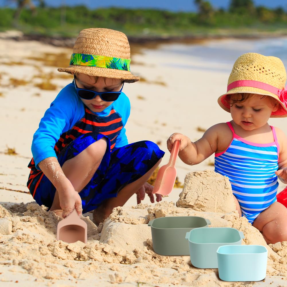 HOTUT Tazones Apilables de Silicona, 3 Piezas de Juguetes de Cuenco de Silicona Anidación, Juguetes Sensoriales para Niños, Accesorios Bandeja Sensorial, Juguetes Montessori para Niño y Niña