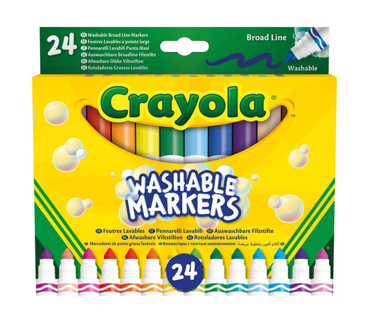 CRAYOLA 58 – 6570 24 Rotuladores Súper Lavables Maxi Punta, Multicolor