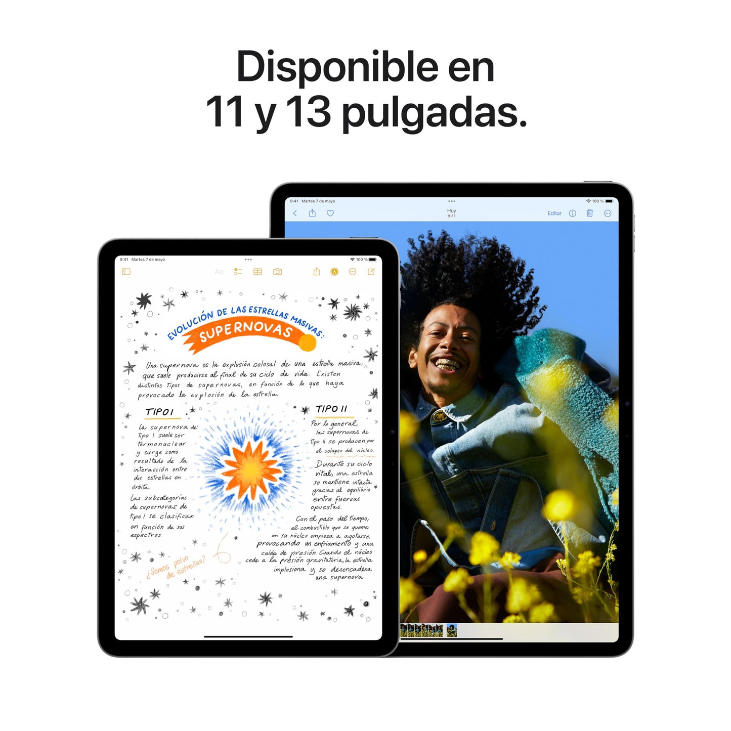 Apple iPad Air de 13 Pulgadas (M2): Pantalla Liquid Retina, 128 GB, cámara Frontal de 12 Mpx en Horizontal y cámara Trasera de 12 Mpx, Wi-Fi 6E, Touch ID, autonomía de Sol a Sol - Blanco Estrella