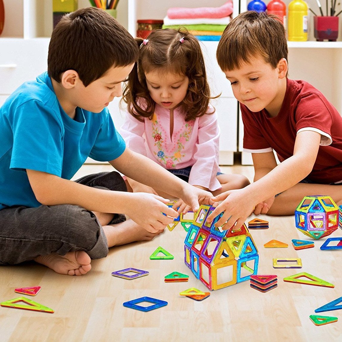 CONDIS 120 Piezas Bloques de Construcción Magnéticos, Juguetes Niños de 3 4 5 6 7 8 Años Juegos Educativos Viaje Juego de Imanes magneticas para Niños Niñas Montessori Regalos