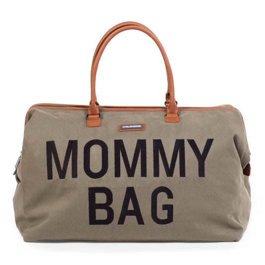 CHILDHOME Mommy Bag, bolso cambiador, maternidad, bolso de viaje, gran capacidad, cambiador, correa ajustable para el hombro, compartimentado, bolsillo termico, pasaje para la maleta, Caqui