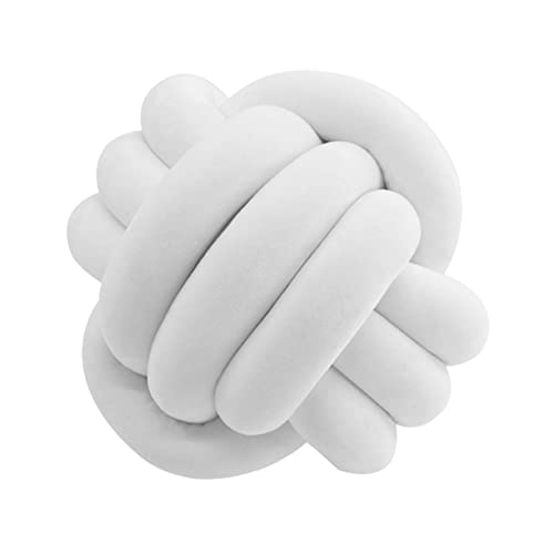 Creative Ball Knot - Cojín de terciopelo suave, cojín decorativo suave para sofá de dormitorio, cojín de nudo de tres hilos tejido a mano, decoración de la casa, para sofá, cama, coche, oficina, guard