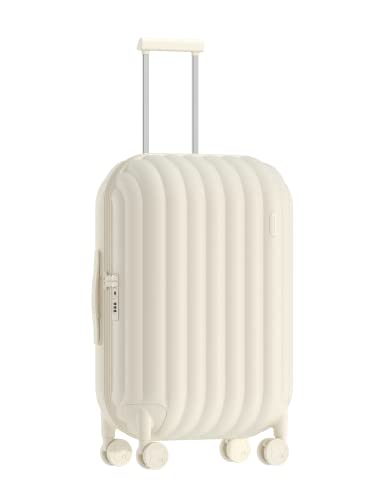 Artrips Hardside Leve Bagagem de Mala - Bolsa de viagem durável suspensa com rodas giratórias, trava TSA, branca, xadrez média 24 polegadas, 60L