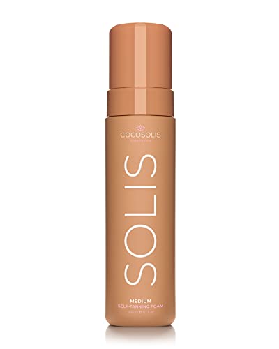 COCOSOLIS SOLIS Loción autobronceadora media para rostro y cuerpo, mousse para un bronceado rico, natural y duradero, con DHA de origen vegetal (200 ml)