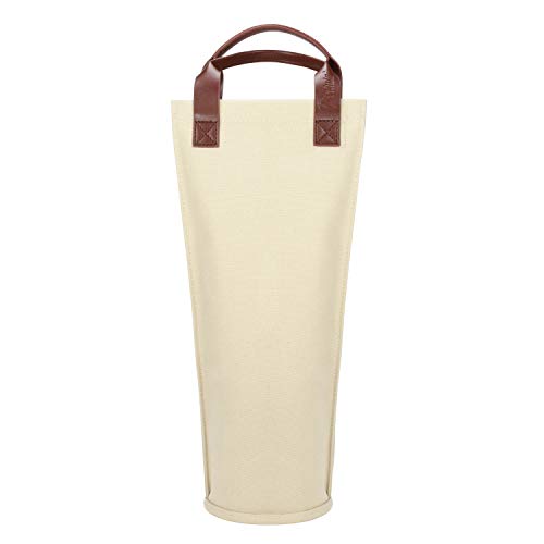 Padded Thermal Bottle Tote Bag for Beach, Wine Lover, Beige