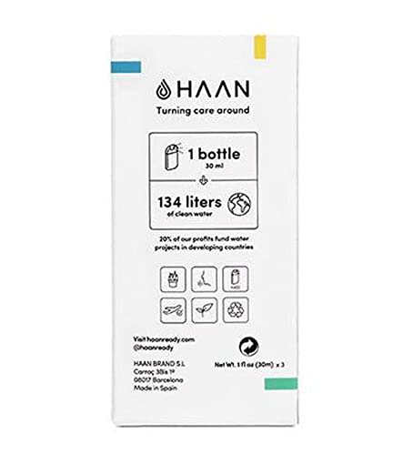 HAAN Desinfectante de Manos Hidratante en Spray | Pack 3 x 30 ml | Dispensador RECARGABLE | Higienizante, Antiséptico | Rose, Camomile, Lavender