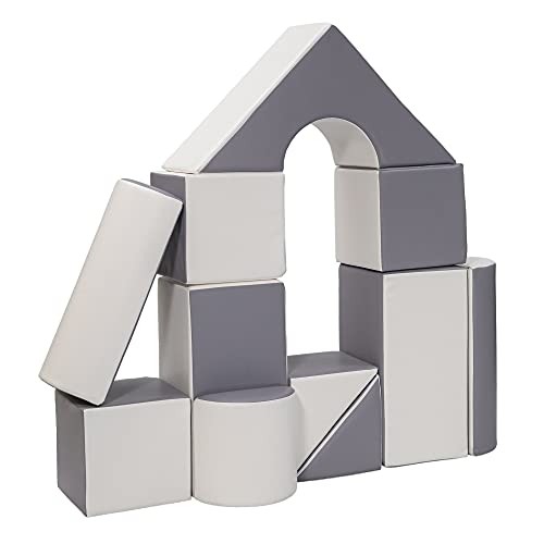 Castle Blocks Grey / White Soft Play Kingdom Foam Building Set