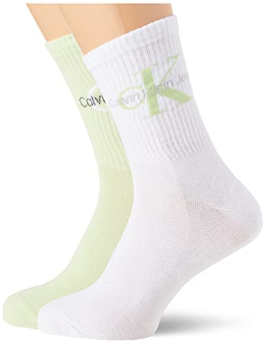 Calvin Klein Socks CKJ Women Sock 4P Monogram Tin GIFTBOX Calcetines DE Equipo, Mint Combo, One Size De Las Mujeres