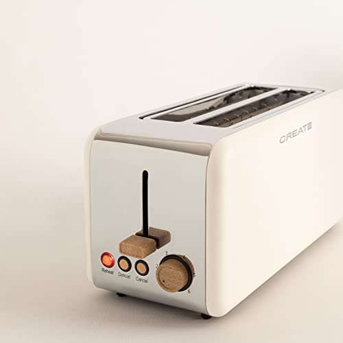 CREATE/PACK TOAST RETRO XL + KETTLE RETRO L/Tostadora de pan blanco roto con hervidor de agua blanco roto/Hervidor de 1,7 L