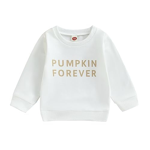 Xeadoffubio Newborn Unisex Baby Girl Boy Halloween Outfit Halloween Town University Unisex Baby Girl Boy Halloween Sweatshirt Crewneck Pullover Tops Oversized Halloween Clothes (White2, 2-3 Years)