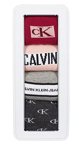 Paquete de 4 pares de calcetines de Calvin Klein para mujer en caja de regalo &gt; Talla única del Reino Unido 4-7