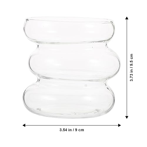 ABOOFAN Beverage Cup Glass Ripple Shaped Cups Clear Glass Cup Creative Milk Drinks Mug s Juice Water Mug Martini Glasses for Kitchen Juice Wine Cocktail Beer Delicate Wine Cup