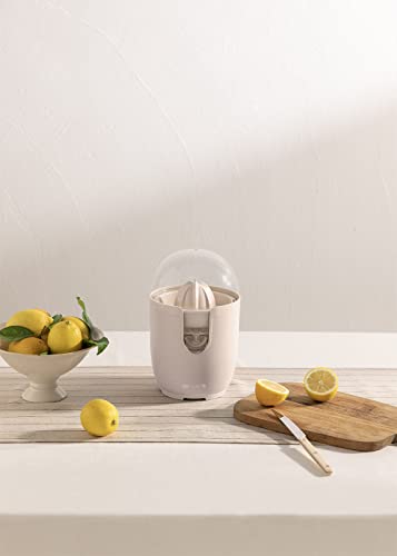 CREATE/JUICER RETRO/Exprimidor Eléctrico Blanco Hueso/Potencia 90W, incluye dos conos, sistema anti goteo y un depósito de 280ml de capacidad