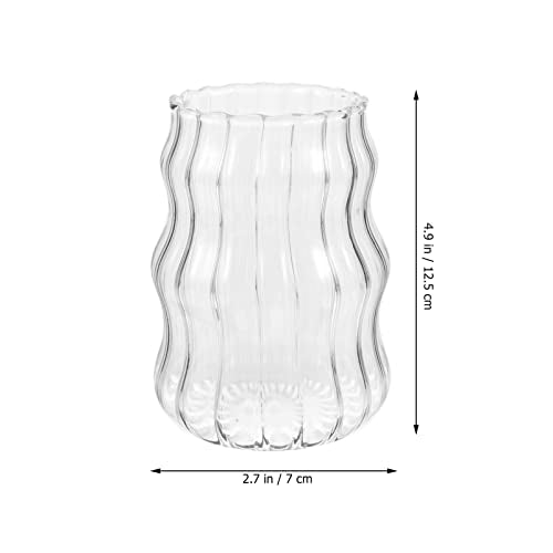 Glass Cup 2pcs Ribbed s Drinking Glasses Martini Coffee Cups Milk Mug Breakfast Cup Wine Goblet for Juice Beer Champagne Cocktail Household Juice Cup