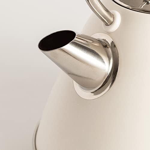 CREATE/KETTLE RETRO STYLANCE M/Hervidor de agua eléctrico 1L Blanco Roto/Ebullición rápida, apagado automático, filtrado anti-cal, autoapagado, Ø17,2 cm