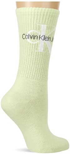 Calvin Klein Socks CKJ Women Sock 4P Monogram Tin GIFTBOX Calcetines DE Equipo, Mint Combo, One Size De Las Mujeres