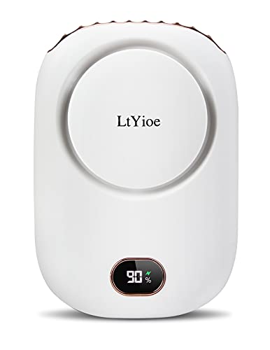 LtYioe Ventilador Portatil Ventilador de Mano USB Recargable con 3 Velocidades y Pantalla LED inteligente, Ventilador Pequeño Silencioso para Oficina Interior Viajes Aire Libre (Blanco)