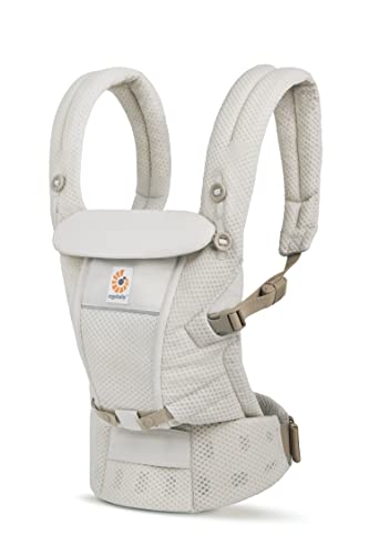 Mochila portabebé Ergobaby Adapt para recién nacidos desde el nacimiento, portabebé ergonómico de malla SoftFlex de 3 posiciones para transportar en el abdomen y en la espalda, Natural Beige