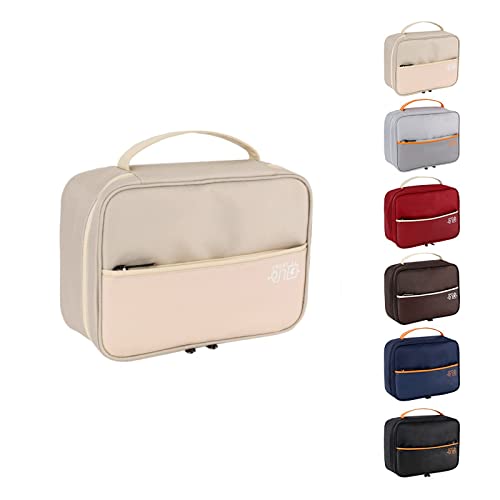 Organizador Cables Viaje, Bolsa Cables de Viaje Impermeable,Organizador Estuche de Electrónicos Accesorios Viaje Cable Organizer Bag para Cargadores,Cable USB. (Beige)…