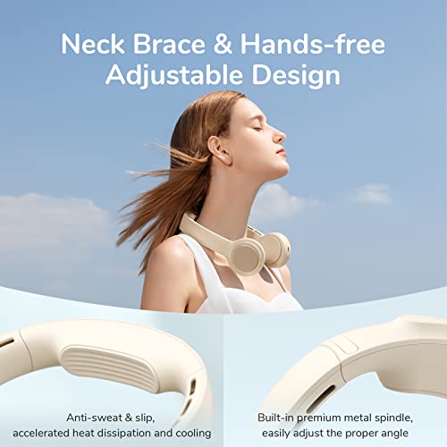 JISULIFE Portable Neck Fan: 3+1 speed, Sweat Proof Collar