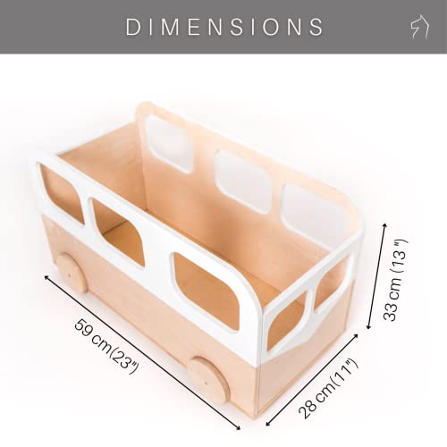 Caja de juguetes de madera para niños de almacenamiento de juguetes de almacenamiento de libros de guardería estantería de muebles de habitación de bebé organizador con ruedas