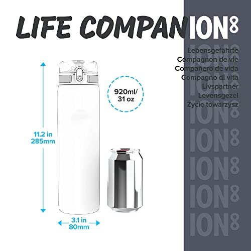 Ion8 Sin Fugas Botella Agua 1 Litro Acero Inoxidable Termica, Melocotón