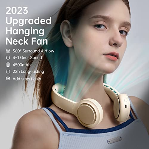 JISULIFE Portable Neck Fan: 3+1 speed, Sweat Proof Collar