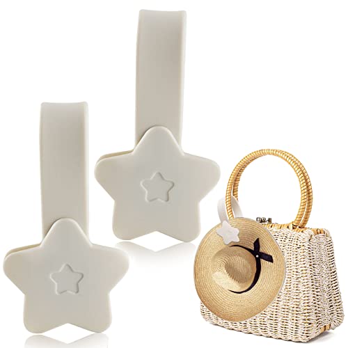 2 clips de sombrero para bolsa de viaje, mochila de viaje, clip magnético para sombrero para viajes en la bolsa, portátil al aire libre, mujeres, niños, adultos (beige)