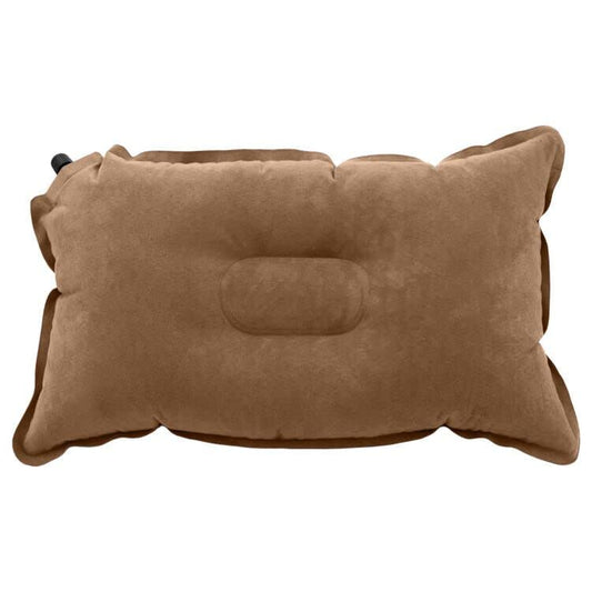 SUTAFOR Almohada Hinchable de Camping Almohada de Viaje Portátil, Almohada Ergonómica de Playa Apta para Oficina, Coche (Marrón) 50x30 cm