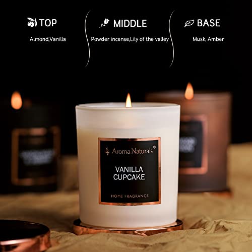 Aroma Naturals Velas perfumadas, velas de cera de soja natural de 35 horas de tiempo de combustión, regalo de decoración de fragancia para el hogar, 215 g (magdalena de vainilla)