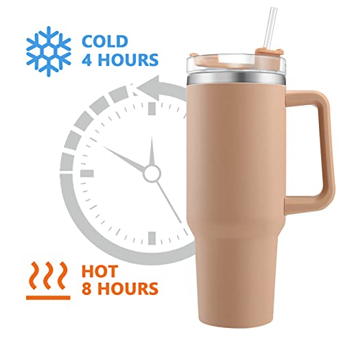 40oz Taza Termica con Pajita y Tapa, Termo Taza Acero Inoxidable，Vaso de viaje de Taza de café con aislamiento al vacío de doble pared Taza de café Reutilizable Taza de Viaje , Travel Mug Curry