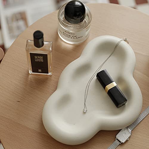 WENSHUO Cloud Shape Trinket Dish,Cute Ceramic Jewelry Tray,Ring Holder,Cosmetic Tray,Cream