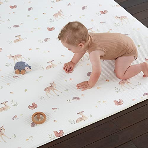 Alfombra de juego de espuma para bebes - Alfombra para el tiempo boca abajo, Para Actividades como Jugar Regalos para la fiesta del bebé recién nacido, De espuma No tóxica Reversible, 2m x 1,41m