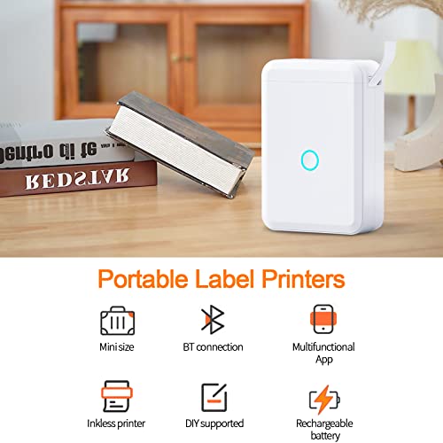 PNGOS Impresora Etiquetas Autoadhesivas, Etiquetadora Bluetooth Portátil, Termica Label Printer de Etiquetas Adhesivas Compatible con iOS Android, Ideal para Casa, Oficina, Tienda y Escuela