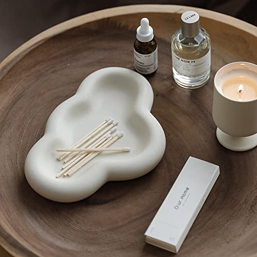 WENSHUO Cloud Shape Trinket Dish,Cute Ceramic Jewelry Tray,Ring Holder,Cosmetic Tray,Cream