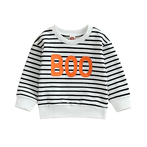 Xeadoffubio Newborn Unisex Baby Girl Boy Halloween Outfit Halloween Town University Unisex Baby Girl Boy Halloween Sweatshirt Crewneck Pullover Tops Oversized Halloween Clothes (White3, 2-3 Years)