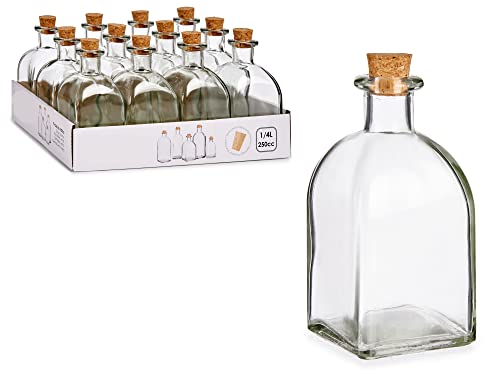 EURASIA® Glass Flask Bottle - Pack Glass Bottles with Cork Stopper: Magic potion bottle