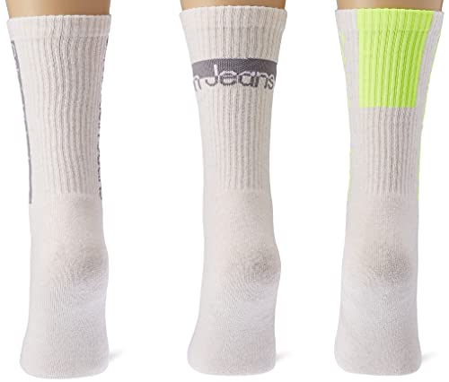 Calvin Klein Calvin Klein Jeans Athleisure Women'S Crew Socks 3 Pack, Calcetines Redondos para Mujer, Multicolor (Oatmeal Melange), Talla Única