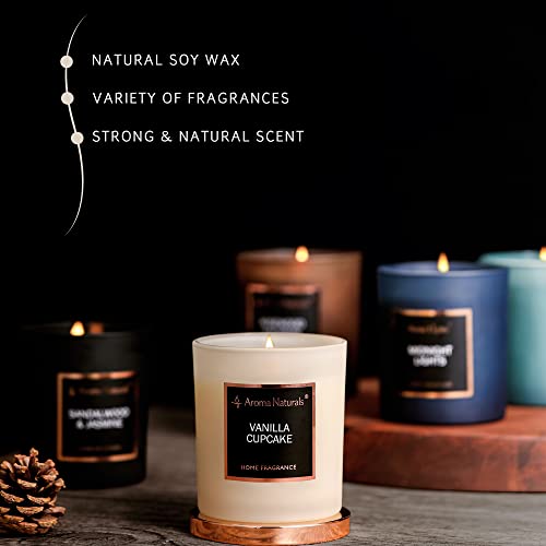 Aroma Naturals Velas perfumadas, velas de cera de soja natural de 35 horas de tiempo de combustión, regalo de decoración de fragancia para el hogar, 215 g (magdalena de vainilla)