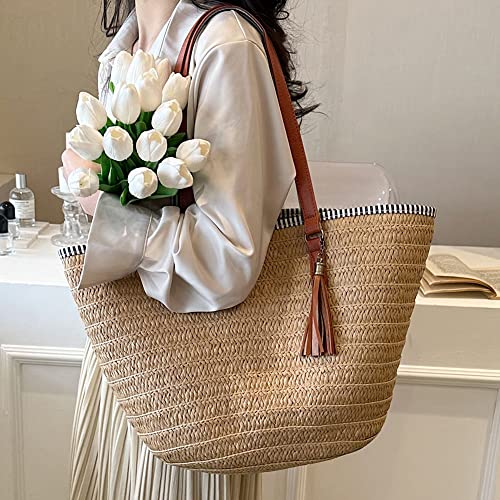 TIAASTAP Beach Bags for Women: Summer Straw Bag