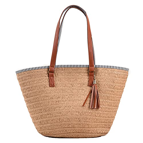 Bolsas de praia femininas TIAASTAP: bolsa de palha de verão