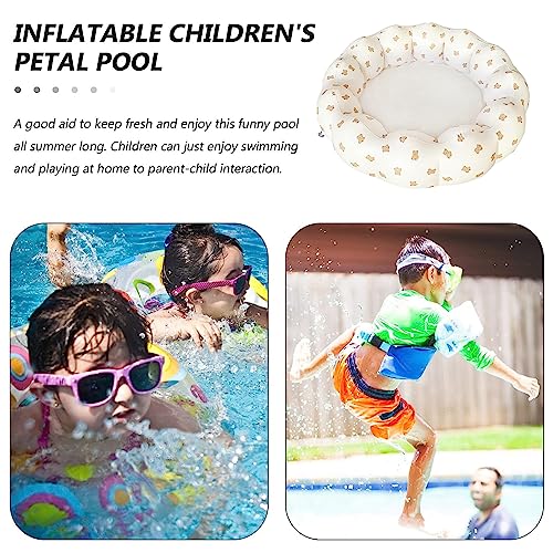 Piscina Inflable del Bebé del PVC del Pétalo,Piscina Hinchable Redonda 90x25cm,Piscina Infantil,Hinchable Bebe Piscina,Hinchables Juegos Acuáticos Interior y Exterior(Oso)