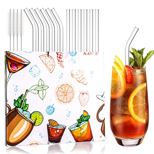 12 Reusable Glass Straws - Eco-Friendly