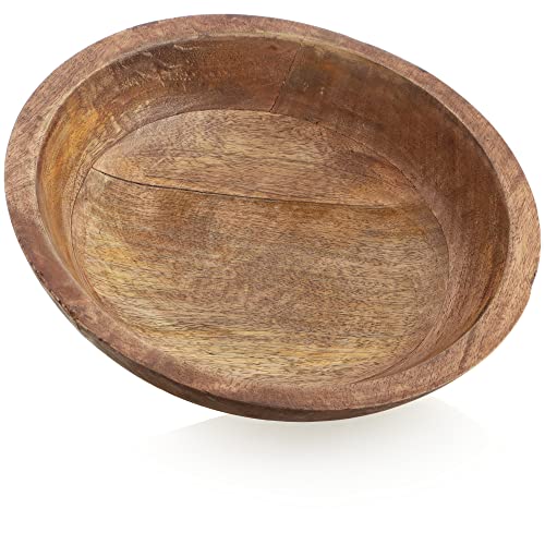 com-four® Cuenco Decorativo Hecho de Madera de Mango Oscuro - frutero de Madera Natural - Accesorio para el hogar para Alimentos y como Almacenamiento (Cuenco Redondo - Madera de Mango Oscuro)