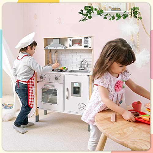 Tiny Land Nueva cocina moderna para niños, juego de cocina de juguete con  muchas características de juego, cocina de juego para niños diseñada en