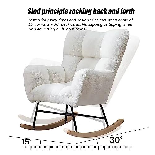 Silla Mecedora Moderna Sillón Reclinable Sillón Relajante Asiento Acolchado Relajante, con Reposapiés, para Sala De Estar Dormitorio Oficina Guardería Ocio Silla Relajante con Reposapiés Bla